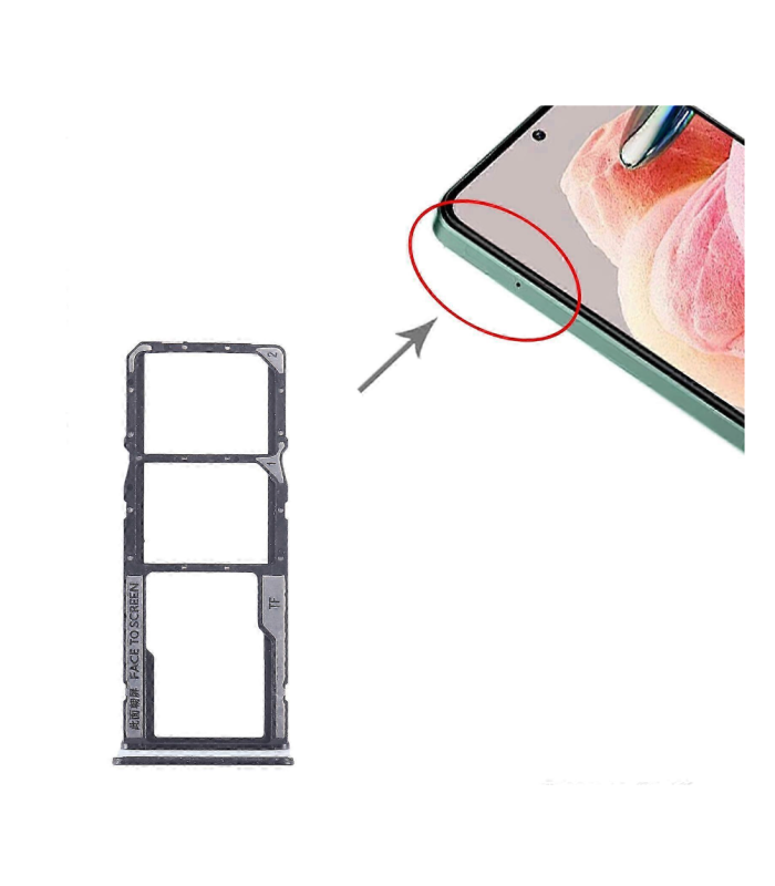Xiaomi Redmi Note 12 4G BLACK dual SIM Card Tray SIMCard Micro SD Card holder