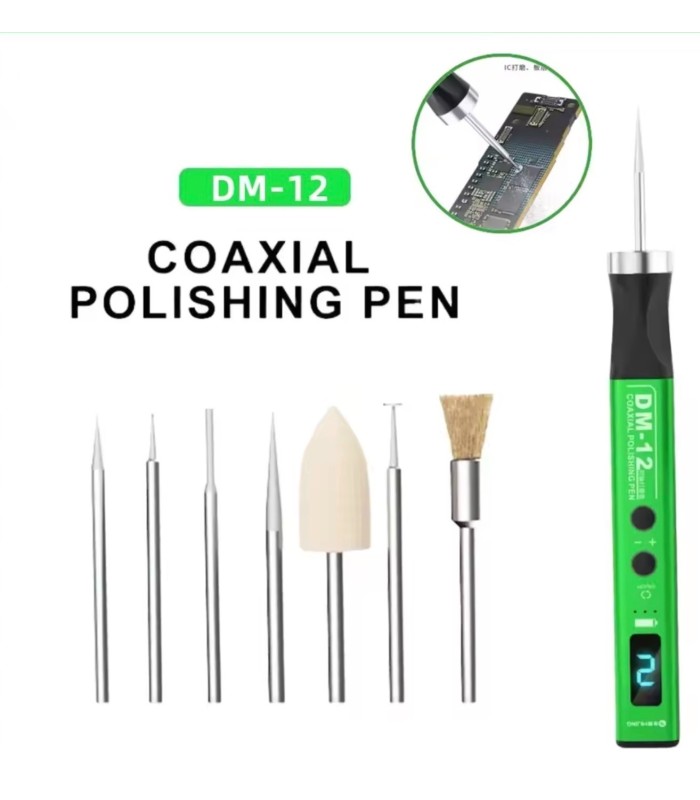 Mijing DM-12 Coaxial Polishing polish Pen with 7 Grinding Heads for boards