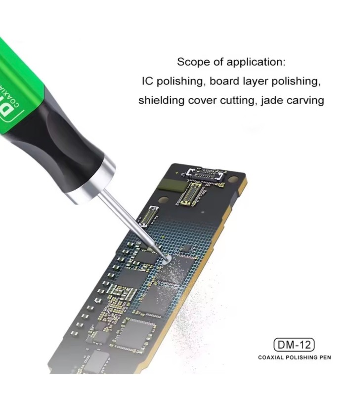 Mijing DM-12 Coaxial Polishing polish Pen with 7 Grinding Heads for boards