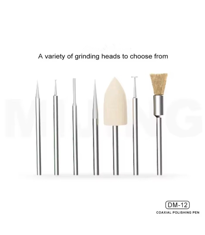 Mijing DM-12 Coaxial Polishing polish Pen with 7 Grinding Heads for boards