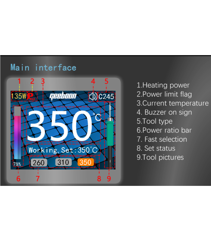 GEEBOON 240W TC22 soldering solder station T245 kit with Chisel tip and stand