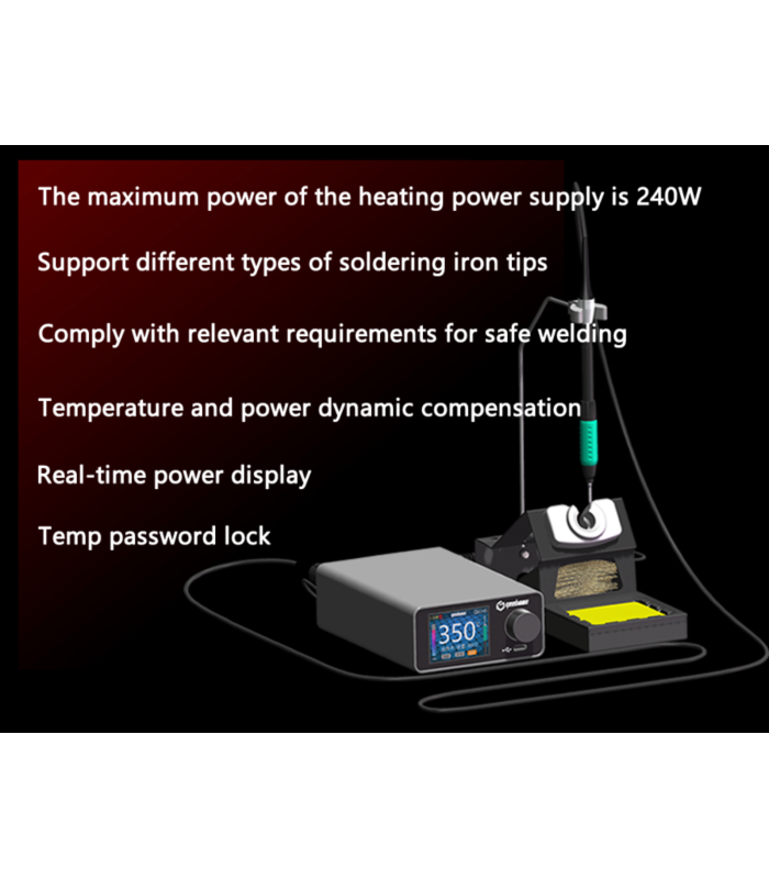 GEEBOON 240W TC22 soldering solder station T245 kit with Chisel tip and stand