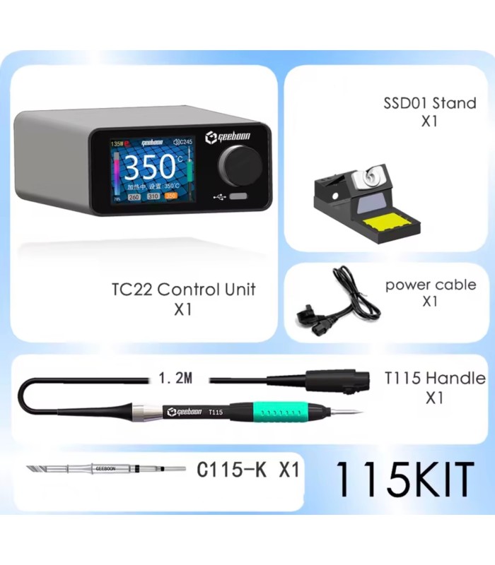 GEEBOON 240W TC22 soldering solder station C115 kit with Chisel tip and stand