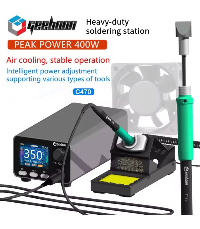 GEEBOON HC24 400W Heavy-duty soldering solder iron station C470 kit with tip