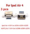 3pcs Apple Ipad Air 4 Air 5 Charging Data Cable Port Connector Usb-C Black