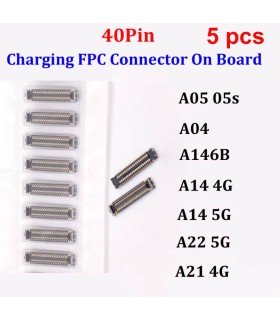 5pcs Samsung A05 A04 A14 A22 A21 Charging FPC Connector On Main Board 40 pins