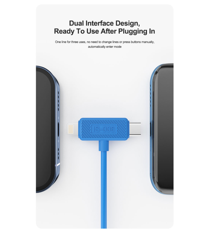 Restore Cable For iPhone 8Pin Type-C Double Head iSoft IS-006 For Repair Service