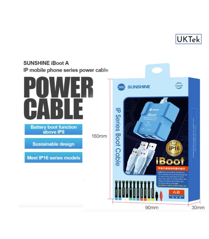 Sunshine iBoot USB DC Power Supply Test Cable For iPhone 6 - 17 Series