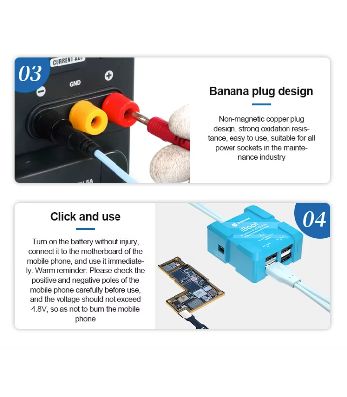 Sunshine iBoot USB DC Power Supply Test Cable For iPhone 6 - 17 Series