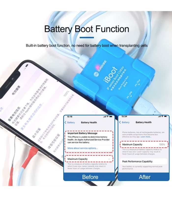 Sunshine iBoot USB DC Power Supply Test Cable For iPhone 6 - 17 Series