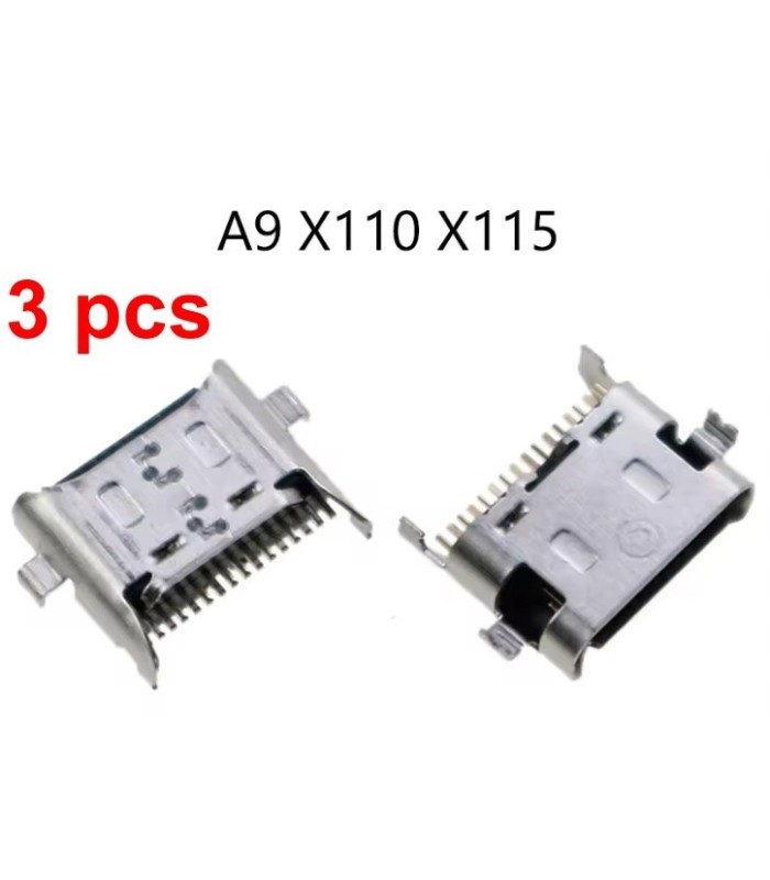 3 pcs Samsung Galaxy Tab A9 X110 X115 Charging Port Type-C Jack Socket Connector