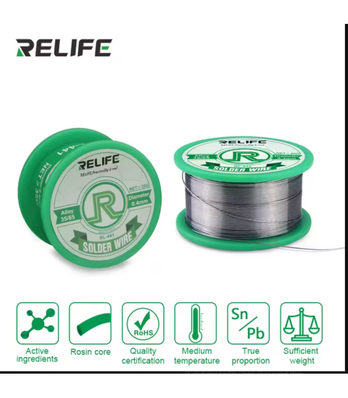 RELIFE Solder Wire 0.3 mm Sn35/Pb65 Tin 35g Melt Rosin Soldering core wire