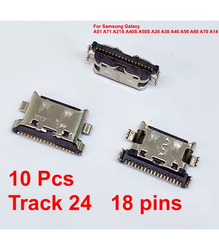 10 pcs Samsung A70 A60 A50 A40 A30 A20 A405 A305 A14 Charging Port 18 pins