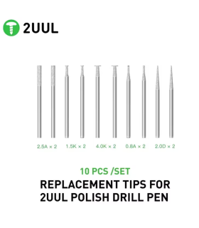 2UUL DA82 Drill Pen Tips Polish Grinding PCB Board Level Rework 10PCS Set