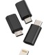 Male Micro to Female 8 Pin iPhone OTG Flash Driver Adapter Converter (Black)