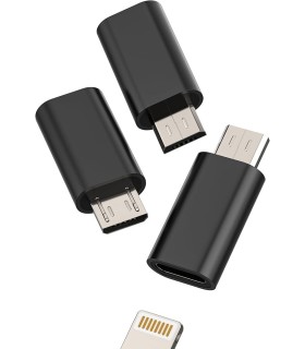 Male Micro to Female 8 Pin iPhone OTG Flash Driver Adapter Converter (Black)
