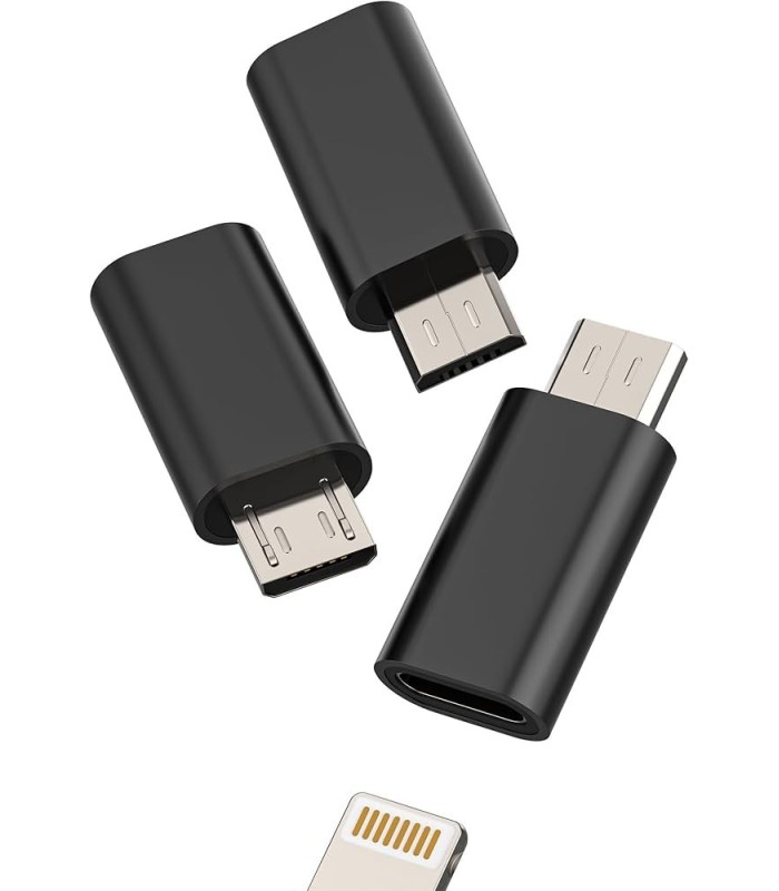 Male Micro to Female 8 Pin iPhone OTG Flash Driver Adapter Converter (Black)