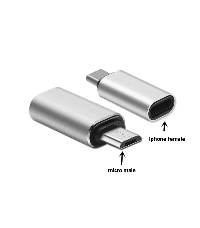 Male Micro to Female 8 Pin iPhone OTG Flash Driver Adapter Converter (Black)