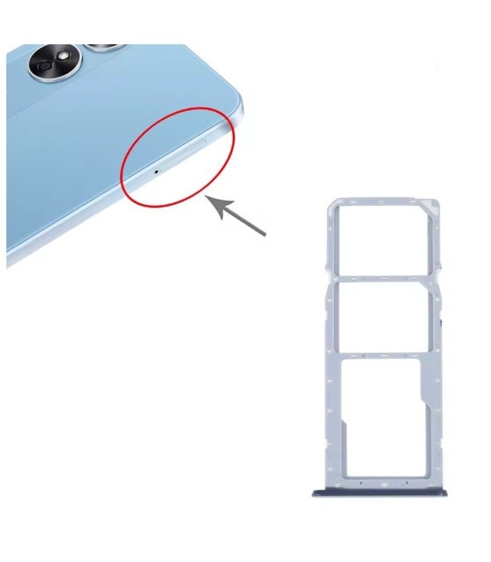 OPPO A17  Replacement Dual SIM Card Tray SD Card Holder adapter tray DARK BLUE