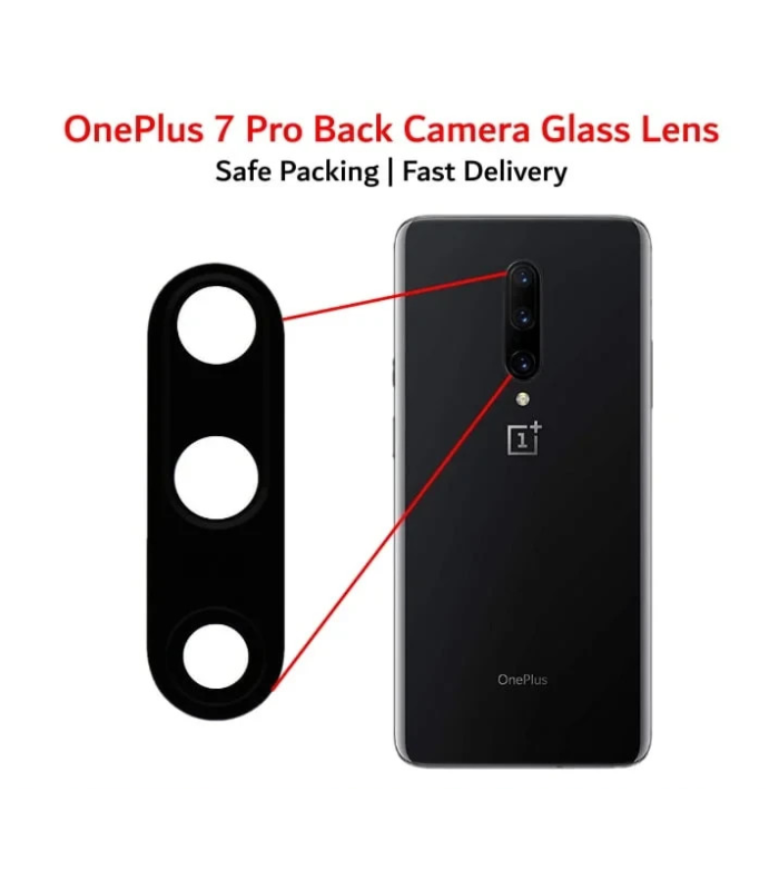 OnePlus 7 Pro Back Rear Camera Lens Glass Cover + Adhesive Tape