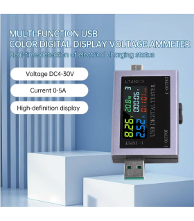 USB Type-C Digital Voltmeter Ammeter Voltage Power Capacity Tester Meter Power