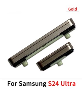 for Samsung Galaxy  S24 Plus ultra series Side Power On Off Volume Button key Gold