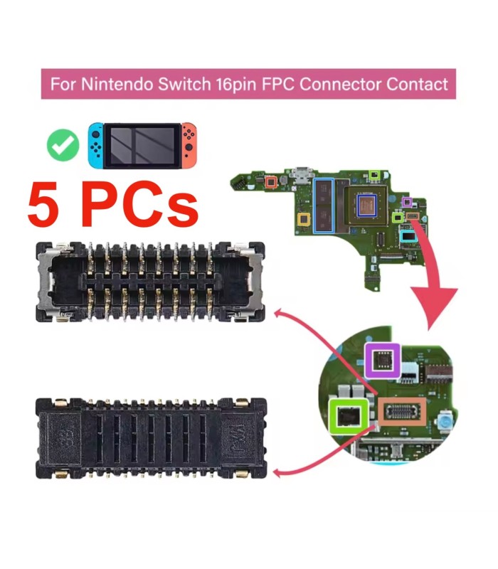 5 Pcs for Nintendo Switch Memory Micro SD TF Card Reader FPC Connector