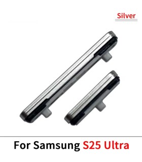 for Samsung  Galaxy S25 Ultra Power Volume Control  on off Button Replacement Silver